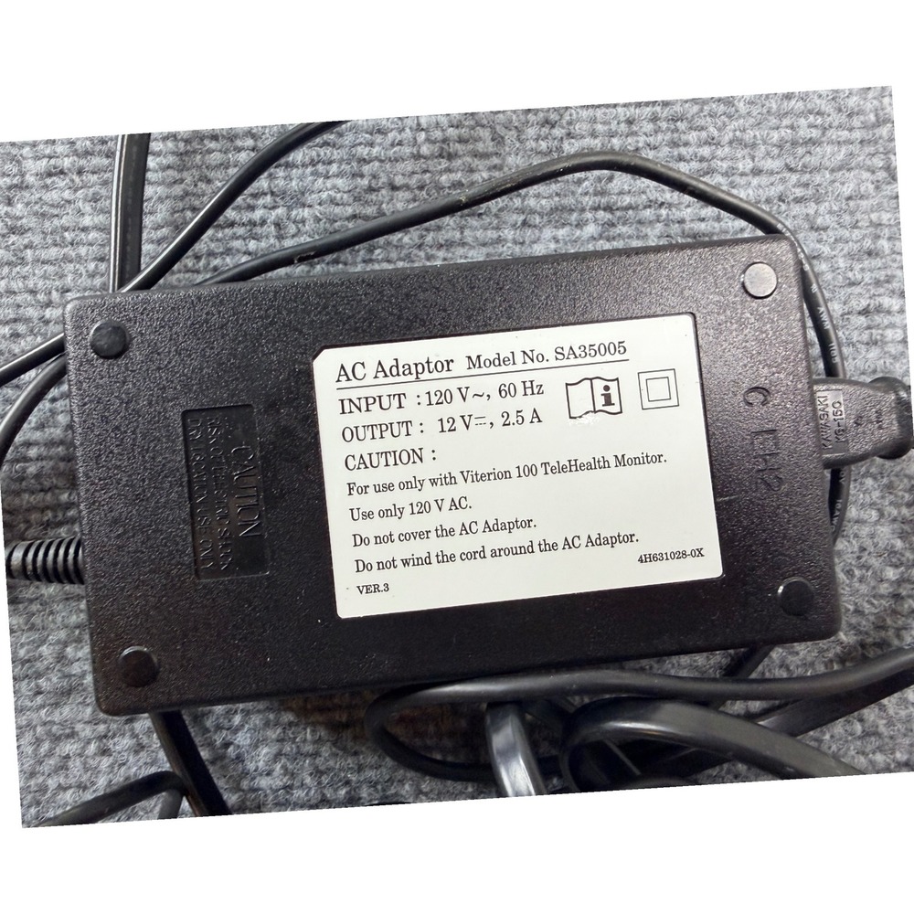 Viterion‎ 100 TeleHealth Monitor AC Adaptor SA35005 Power Supply 12V 2.5A Black
